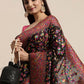 Contemporary Cotton Silk Black Woven Saree