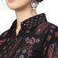 Designer Kurti Crepe Silk Black Aari Work Kurtis