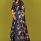 Contemporary Satin Black Digital Print Saree