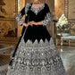 Anarkali Suit Velvet Black Embroidered Salwar Kameez
