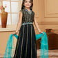 Lehenga Choli Handloom Silk Black Embroidered Kids