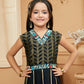 Lehenga Choli Handloom Silk Black Embroidered Kids