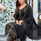 Salwar Suit Faux Georgette Black Embroidered Salwar Kameez