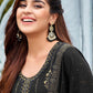 Salwar Suit Faux Georgette Black Embroidered Salwar Kameez