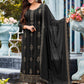 Salwar Suit Faux Georgette Black Embroidered Salwar Kameez