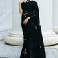 Traditional Saree Georgette Black Embroidered Saree