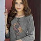 Casual Kurti Cotton Khadi Black Embroidered Kurtis