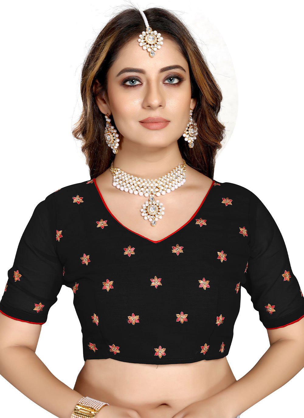 Contemporary Georgette Black Embroidered Saree