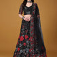 A Line Lehenga Satin Silk Black Embroidered Lehenga Choli