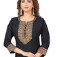 Salwar Suit Chanderi Black Embroidered Salwar Kameez