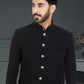 Indo Western Imported Jacquard Black Fancy Work Mens