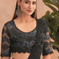 Lehenga Style Saree Net Black Embroidered Saree