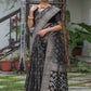 Classic Tussar Silk Black Woven Saree