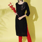 Casual Kurti Cotton Black Fancy Work Kurtis