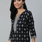 Casual Kurti Cotton Black Print Kurtis