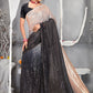 Classic Net Black Digital Print Saree