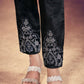 Pant Style Suit Net Black Embroidered Salwar Kameez