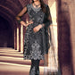 Pant Style Suit Net Black Embroidered Salwar Kameez