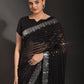 Contemporary Georgette Black Embroidered Saree