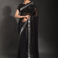 Contemporary Georgette Black Embroidered Saree