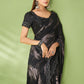 Classic Georgette Jacquard Black Foil Print Saree