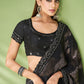 Classic Georgette Jacquard Black Foil Print Saree