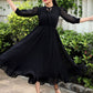 Gown Georgette Black Plain Gown