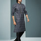 Kurta Pyjama Handloom Cotton Black Digital Print Mens