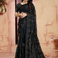 Designer Net Black Embroidered Saree