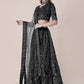 A Line Lehenga Tafeta Silk Black Embroidered Lehenga Choli