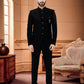 Jodhpuri Suit Fancy Fabric Black Embroidered Mens