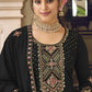 Salwar Suit Faux Georgette Black Embroidered Salwar Kameez