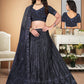 A Line Lehenga Net Black Sequins Lehenga Choli