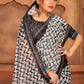 Classic Net Black Digital Print Saree