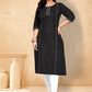 Casual Kurti Cotton Black Plain Kurtis