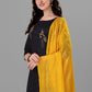 Pant Style Suit Handloom Cotton Black Embroidered Salwar Kameez