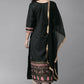 Salwar Suit Poly Silk Black Print Salwar Kameez