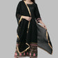 Salwar Suit Poly Silk Black Print Salwar Kameez