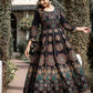 Gown Cotton Black Print Gown