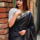 Trendy Saree Raw Silk Black Weaving Saree