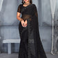 Classic Georgette Black Embroidered Saree