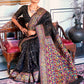 Trendy Saree Satin Silk Black Weaving Saree