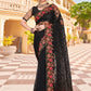Contemporary Net Black Embroidered Saree