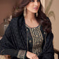 Salwar Suit Jacquard Silk Black Digital Print Salwar Kameez