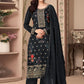 Salwar Suit Jacquard Silk Black Digital Print Salwar Kameez