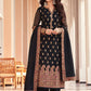 Pakistani Salwar Suit Jacquard Black Embroidered Salwar Kameez