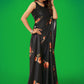 Classic Satin Black Digital Print Saree
