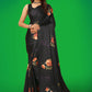 Classic Satin Black Digital Print Saree