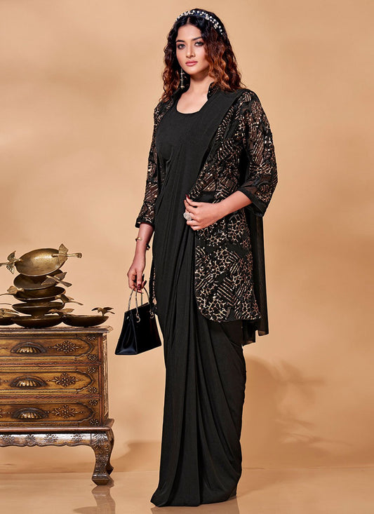 Classic Imported Black Sequins Saree