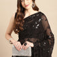 Contemporary Art Silk Black Embroidered Saree